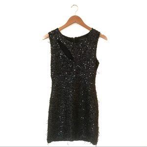 Black Sequin Dress with Cutout - Akita Chicago NYE
